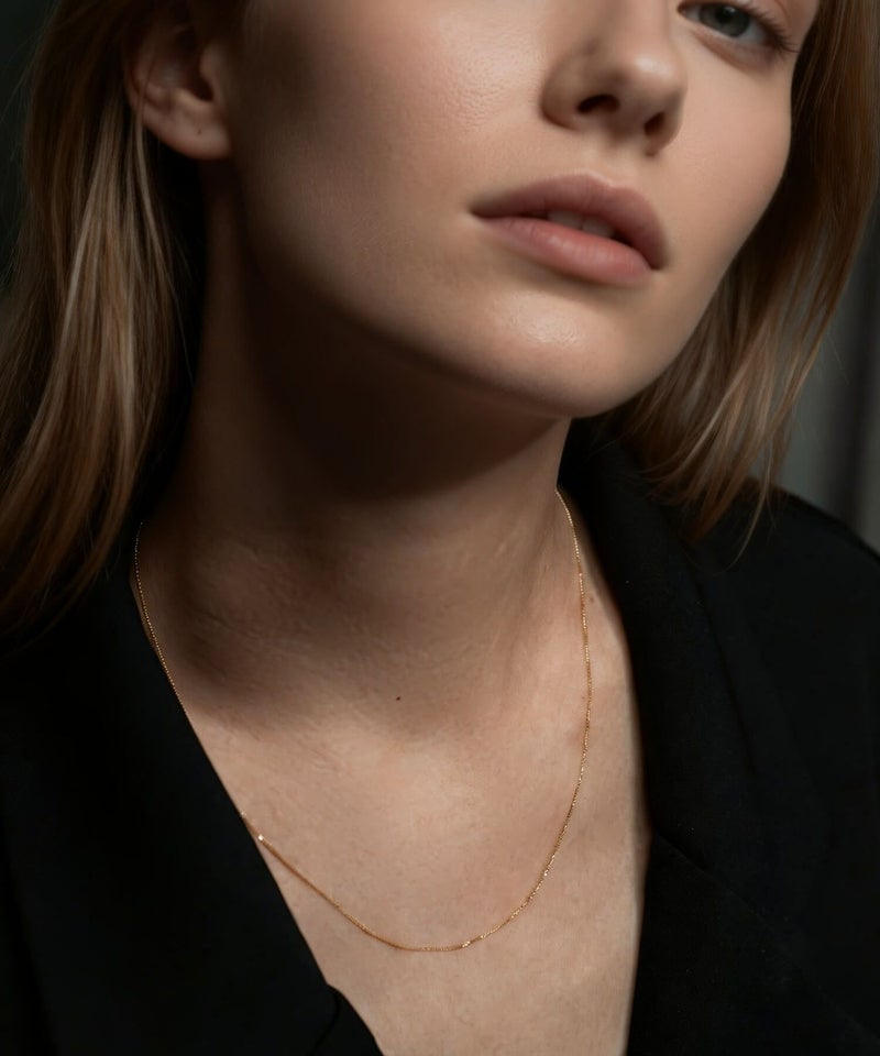 18金 ネックレス レディース  チェーン シンプル スキンジュエリー