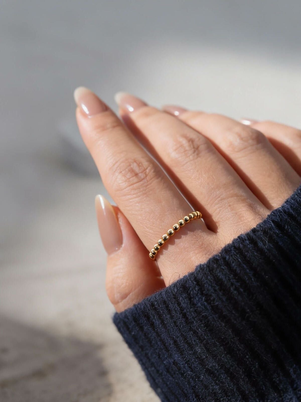 k10 リング 地金 指輪 レディース ゴールド 10金 シンプル 【milne ミルネ】 ミル打ち リング 10k ゴールド レディース 金属アレルギー対応 おしゃれ つけっぱなし 華奢 リング 重ね 付け 重ねづけ 繊細