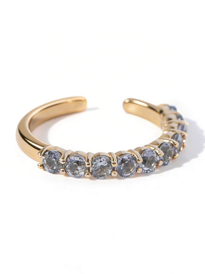 イヤーカフ シンプル レディース イヤカフ K10 天然石 【flone フローネ】 10K 10金 ゴールド イヤリング 金属アレルギー対応 片耳用 フォーマル おしゃれ 卒業式 卒園式 入学式 アクセサリー イヤリング タンザナイト ピンクロードクロサイト