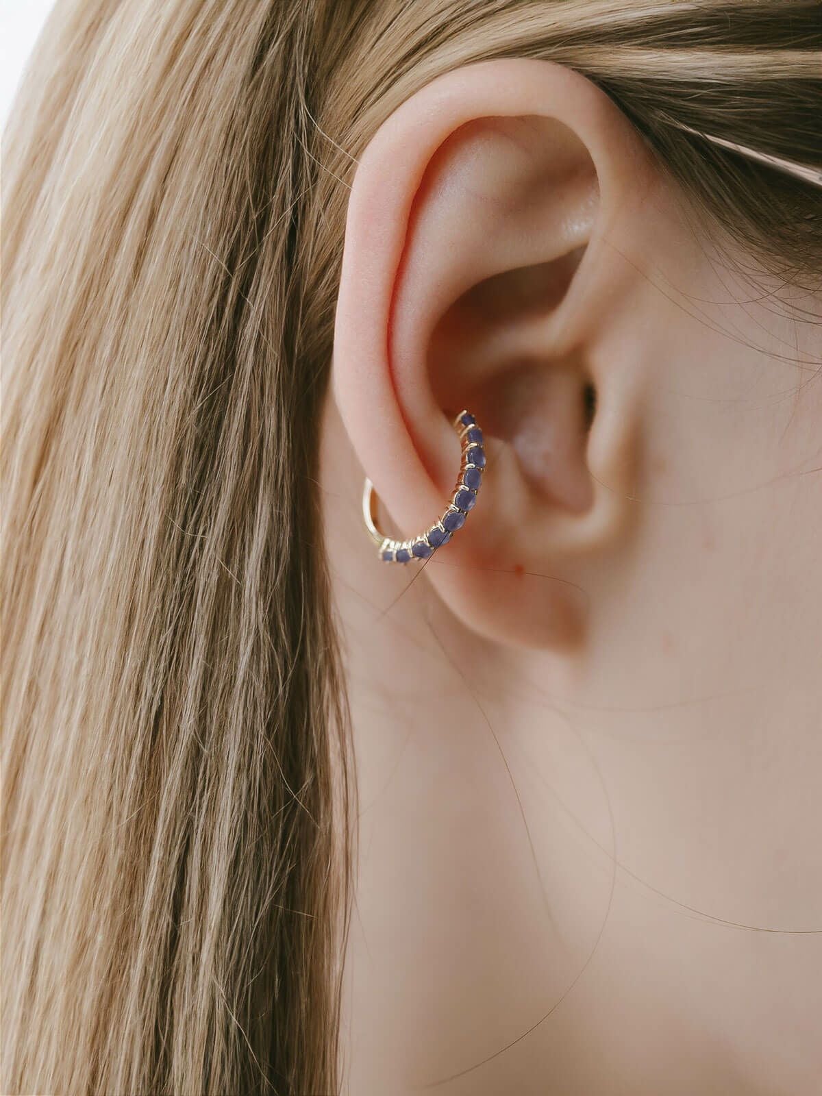 イヤーカフ シンプル レディース イヤカフ K10 天然石 【flone フローネ】 10K 10金 ゴールド イヤリング 金属アレルギー対応 片耳用 フォーマル おしゃれ 卒業式 卒園式 入学式 アクセサリー イヤリング タンザナイト ピンクロードクロサイト