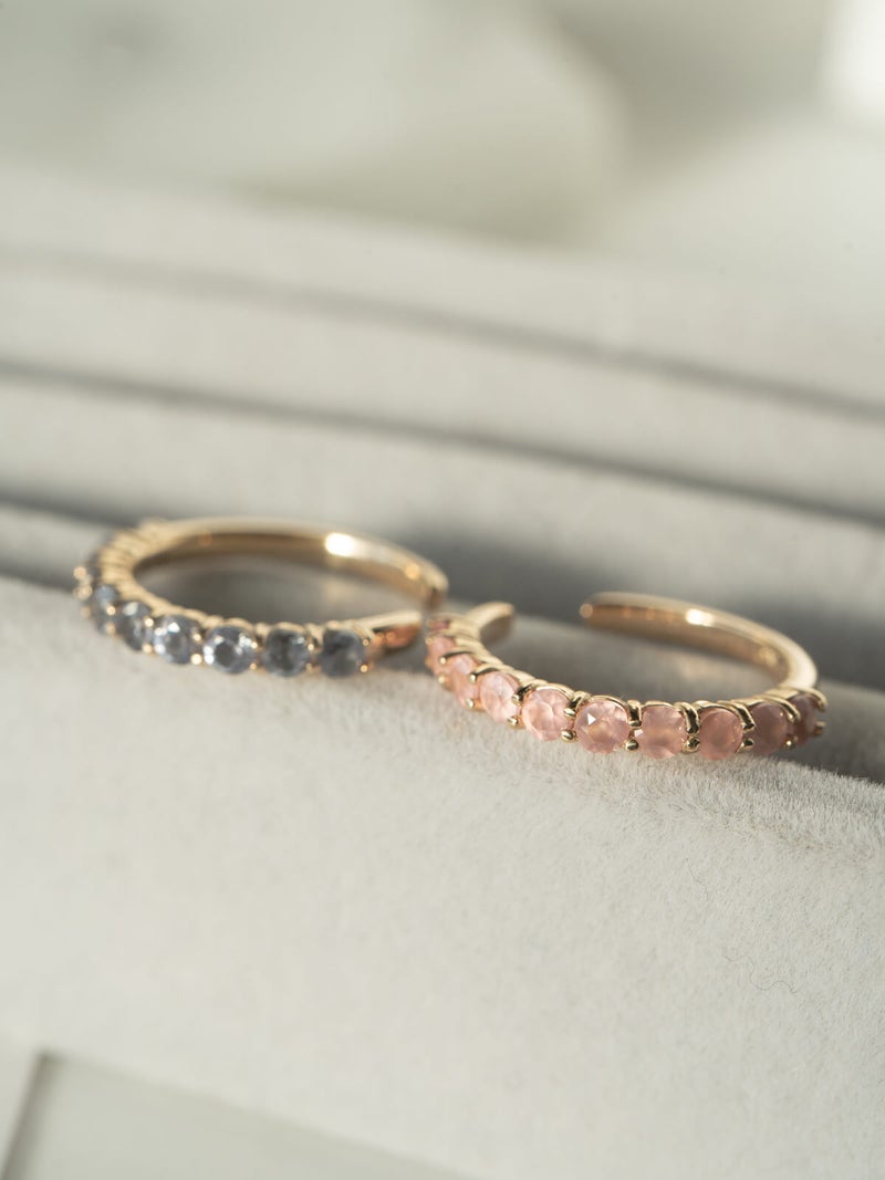 イヤーカフ シンプル レディース イヤカフ K10 天然石 【flone フローネ】 10K 10金 ゴールド イヤリング 金属アレルギー対応 片耳用 フォーマル おしゃれ 卒業式 卒園式 入学式 アクセサリー イヤリング タンザナイト ピンクロードクロサイト