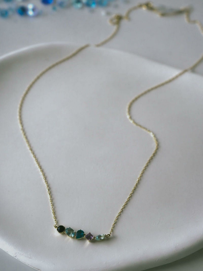 ネックレス 天然石 k10 イエローゴールド チェーン レディース 【elma エルマ】 ネックレス サファイヤ アメジスト トパーズ ペンダント 10K 10金 金属アレルギー 対応 ゴールド おしゃれ シンプル 誕生石 ネックレス パワーストーン お守り 受注生産