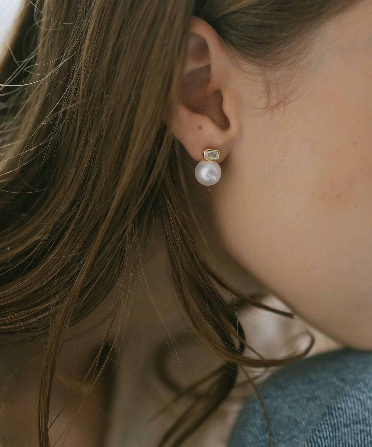 パール ピアス 一粒 10mm シルバー925 金属アレルギー対応 【cadrea