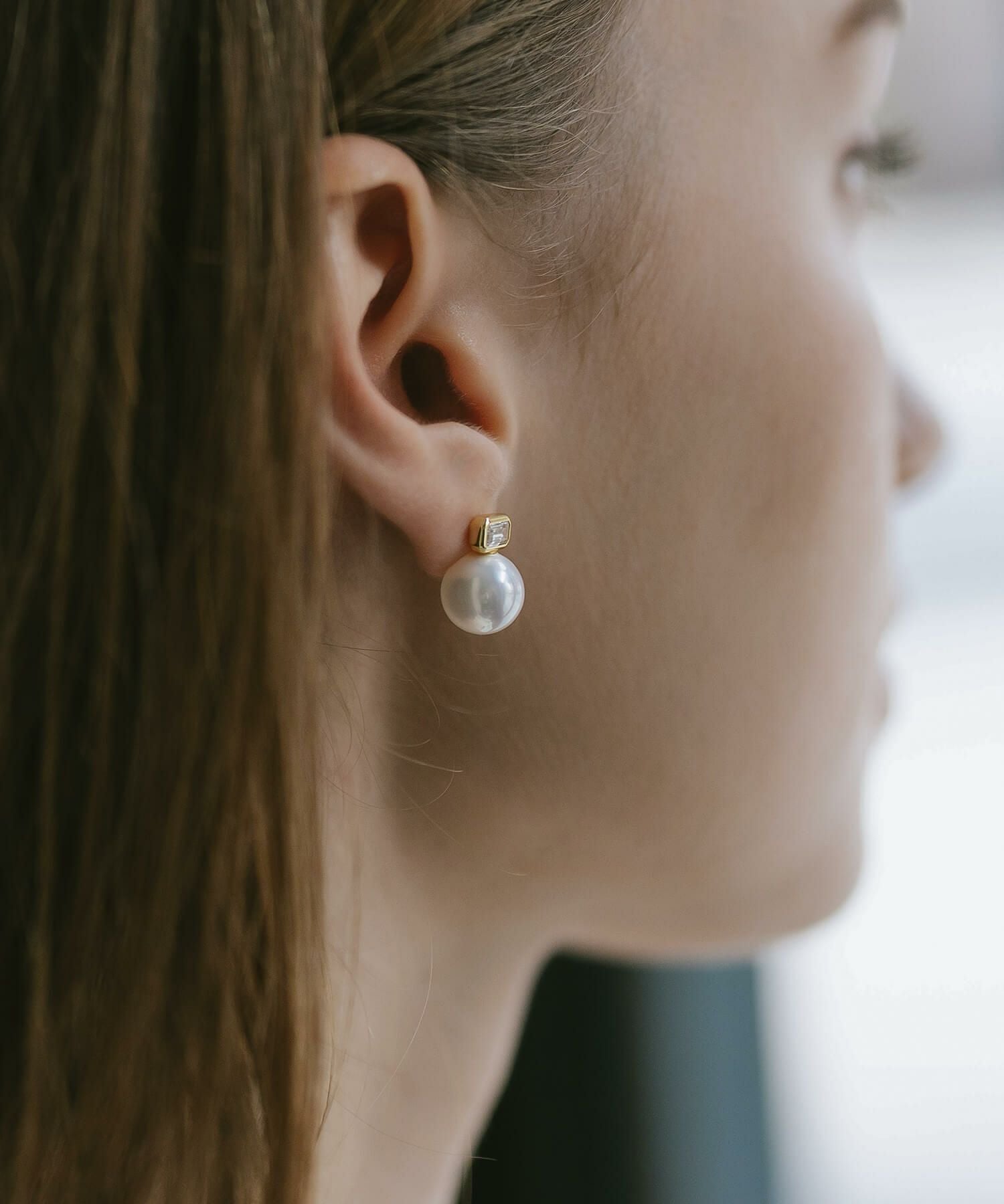 パール ピアス 一粒 10mm シルバー925 金属アレルギー対応 【cadrea