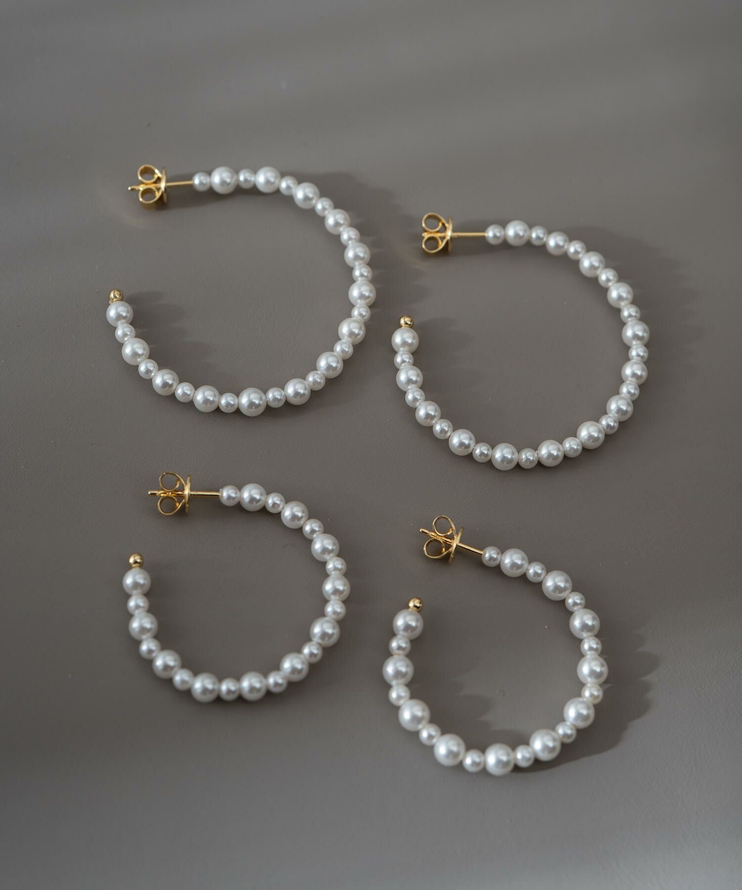 パール ピアス フープ 大ぶり シルバー925 金属アレルギー対応 【mune