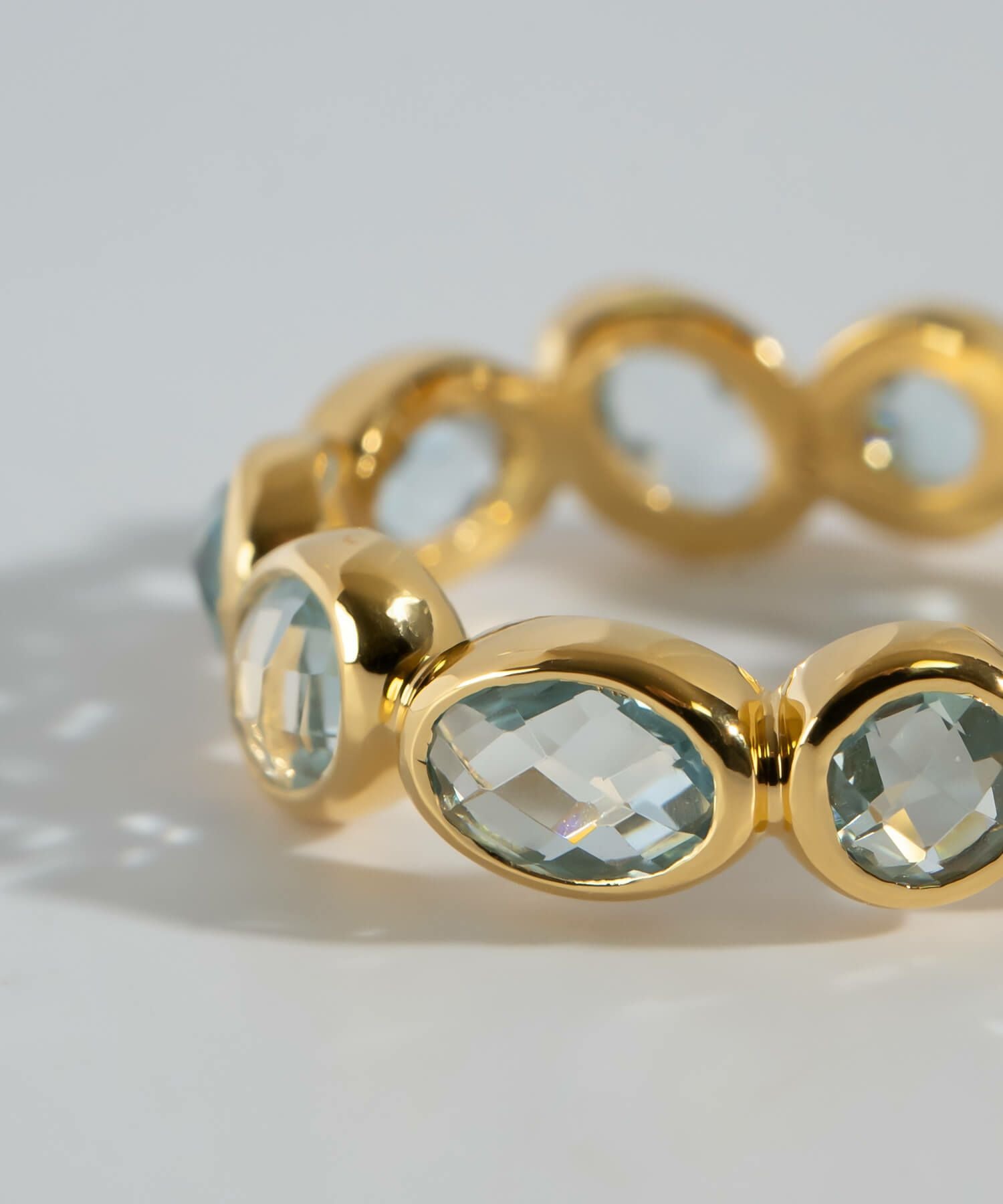 天然石 リング 指輪 大ぶり 太め フルエタニティ ブルートパーズ