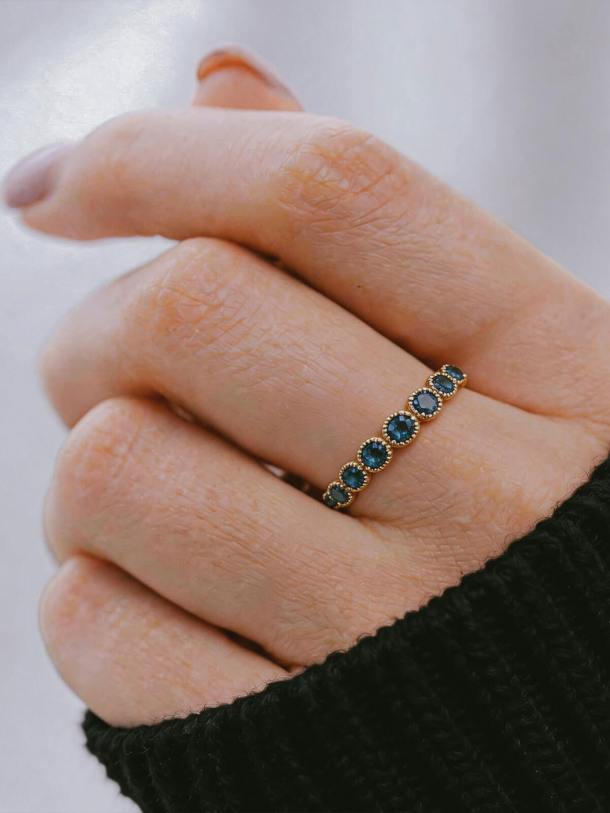 リング K10 カラーストーン 地金 極細 指輪 レディース つけっぱなし 天然石【palve-azur パルヴェ・アズール】 ブルー トパーズ  リング 金属アレルギー対応 華奢 きれいめ エレガント アクセサリー ジュエリー 彼女 妻 誕生日 プレゼント 記念日