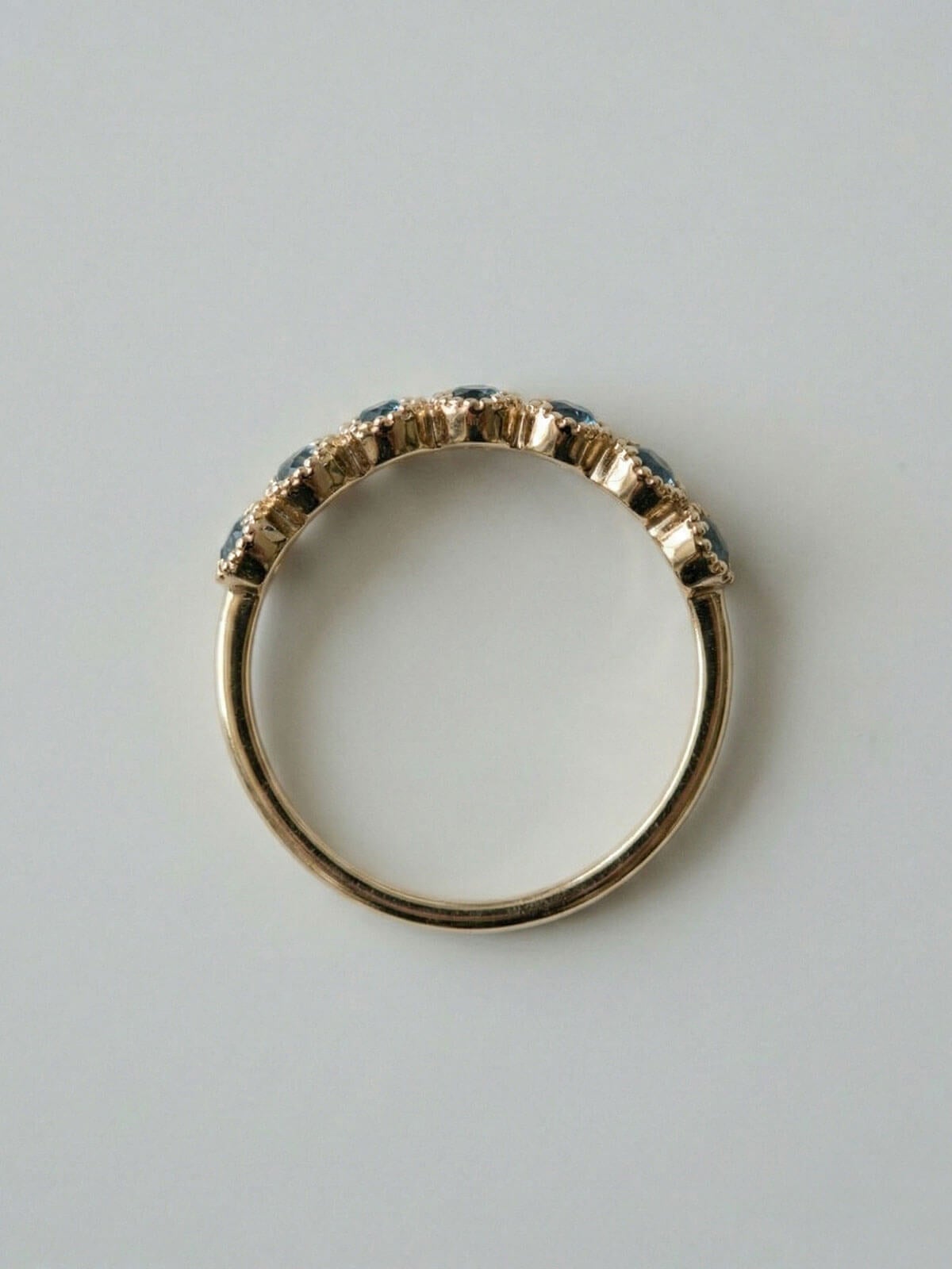 リング K10 カラーストーン 地金 極細 指輪 レディース つけっぱなし 天然石【palve-azur パルヴェ・アズール】 ブルー トパーズ  リング 金属アレルギー対応 華奢 きれいめ エレガント アクセサリー ジュエリー 彼女 妻 誕生日 プレゼント 記念日