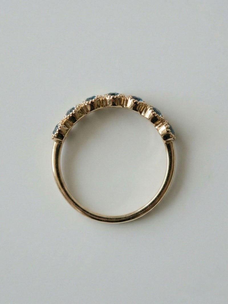 リング K10 カラーストーン 地金 極細 指輪 レディース つけっぱなし 天然石【palve-azur パルヴェ・アズール】 ブルー トパーズ  リング 金属アレルギー対応 華奢 きれいめ エレガント アクセサリー ジュエリー 彼女 妻 誕生日 プレゼント 記念日