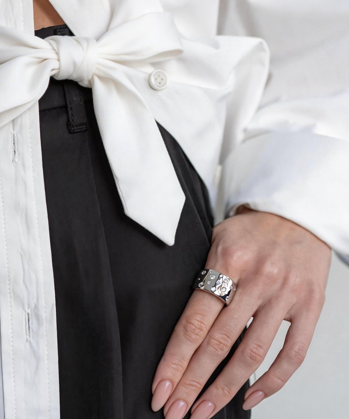 シルバー925 ワイド リング 大ぶり シンプル