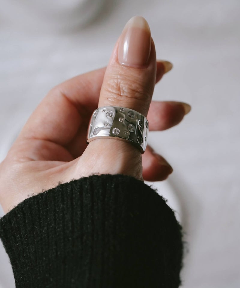 シルバー925 ワイド リング 大ぶり シンプル