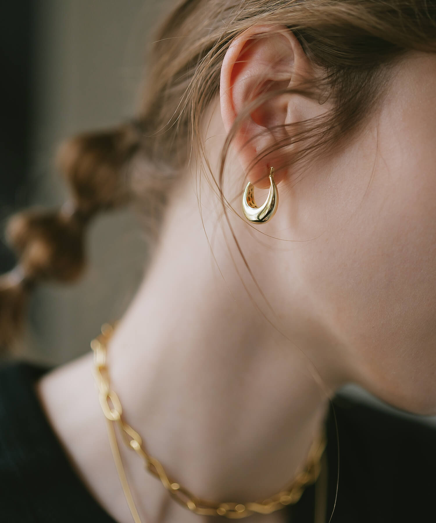 フープピアス 大きめ シルバー ピアス フープ 【Ladew-miel
