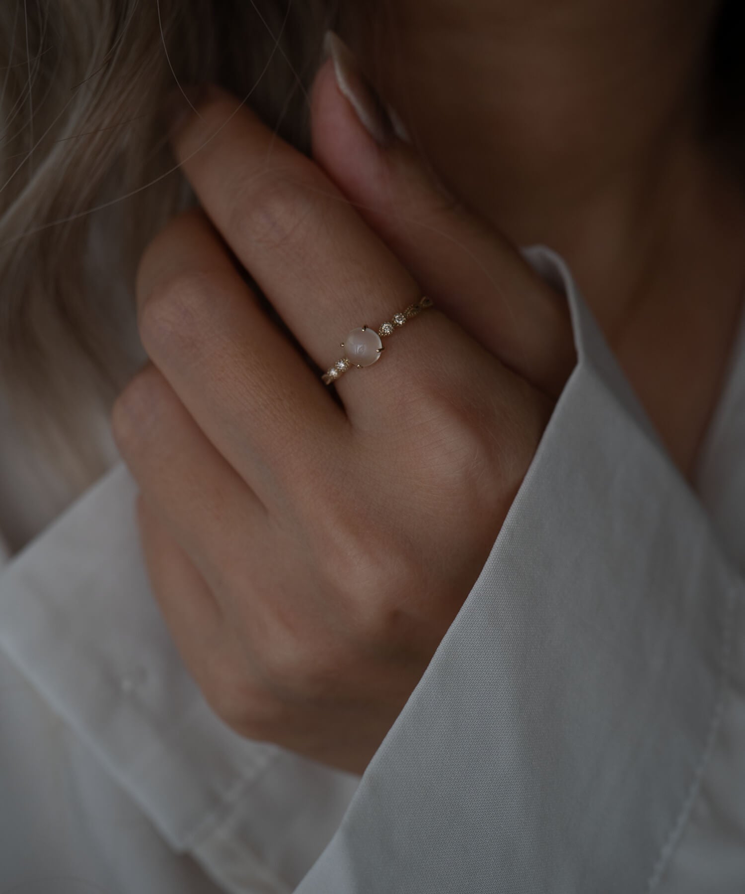 ムーンストーン ターコイズ 天然石 リング 10K【maritia-ring