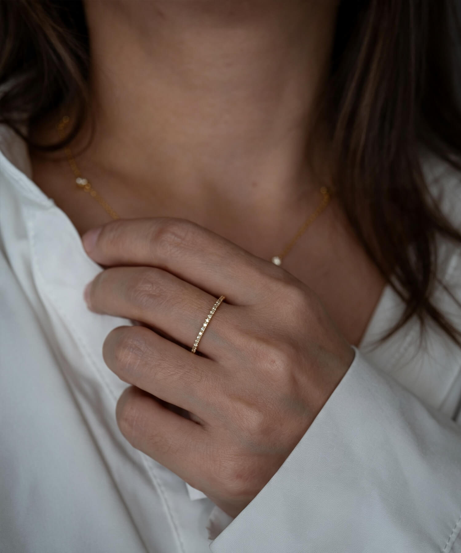 K18 ダイヤモンド エタニティリング 華奢 つけっぱなし 【ETELNIA RING