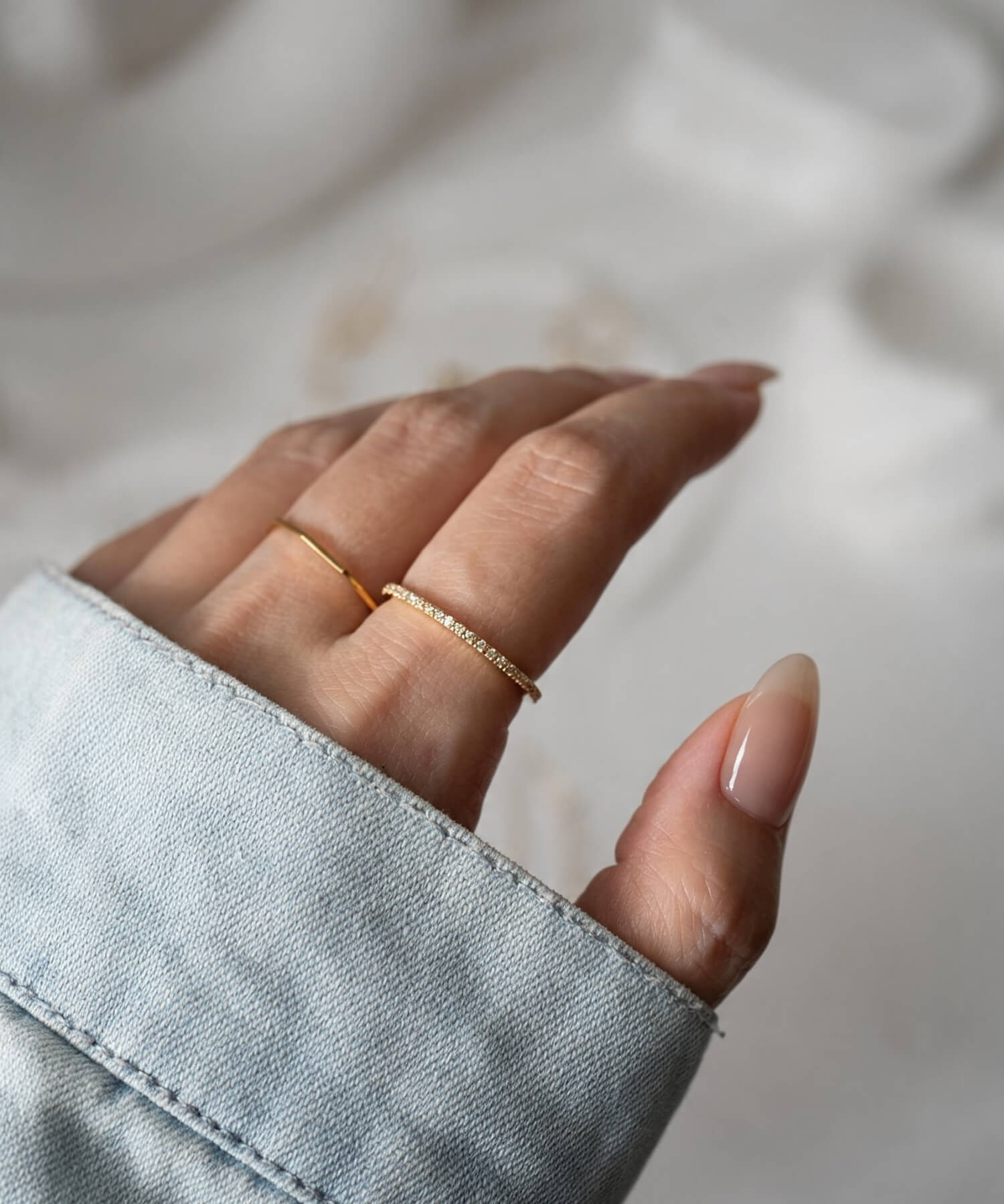 K18 ダイヤモンド エタニティリング 華奢 つけっぱなし 【ETELNIA RING