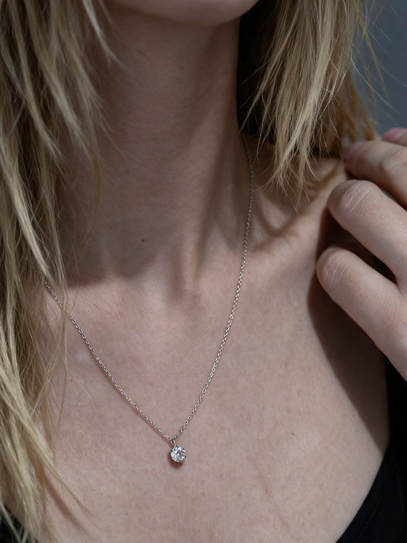 一粒ダイヤ ネックレス プラチナ Pt850 0.3ct 鑑定書付き